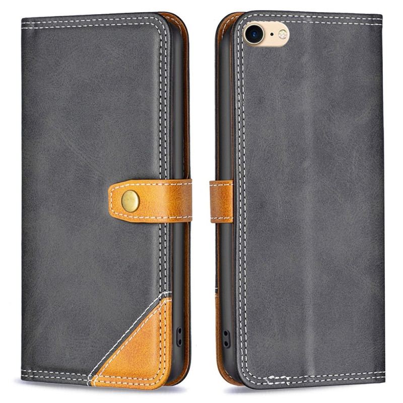 Capa Folio Para iPhone SE 3 / SE 2 / 8 / 7 Cor Binfen De Dois Tons