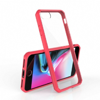 Capa Para iPhone SE 3 / SE 2 / 8 / 7 Bordas Coloridas Transparentes