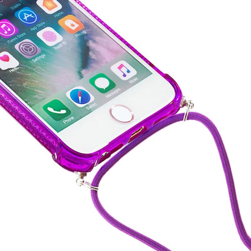 Capa Para iPhone SE 3 / SE 2 / 8 / 7 De celular Cordão De Silicone Brilhante