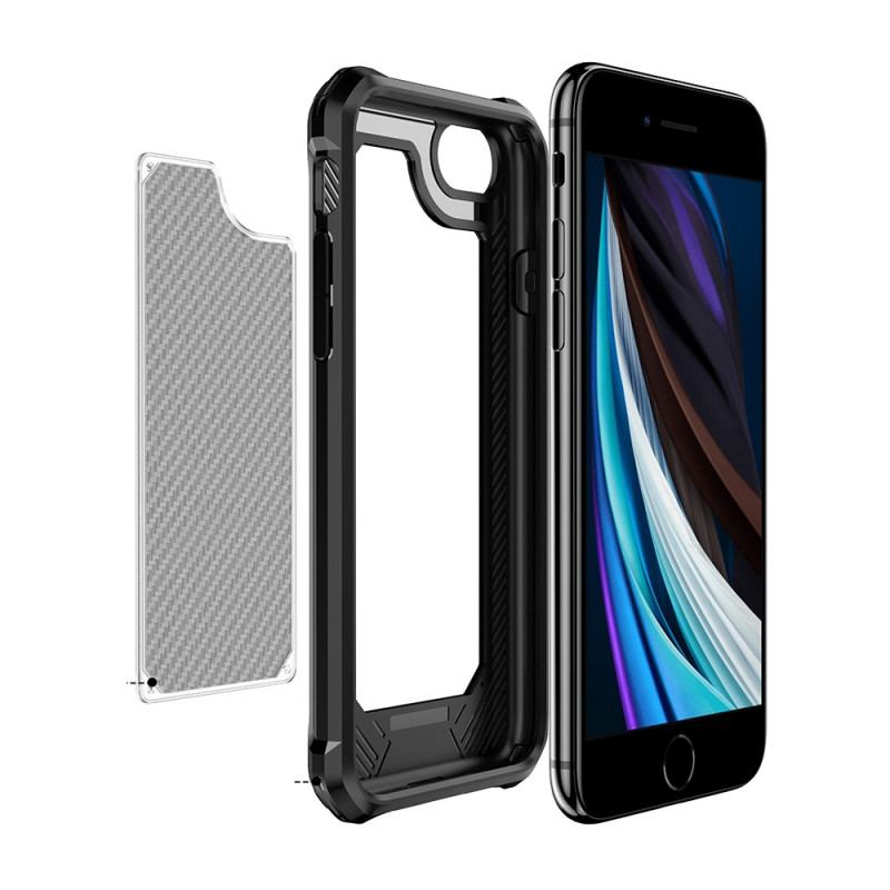 Capa Para iPhone SE 3 / SE 2 / 8 / 7 Híbrido De Fibra De Carbono