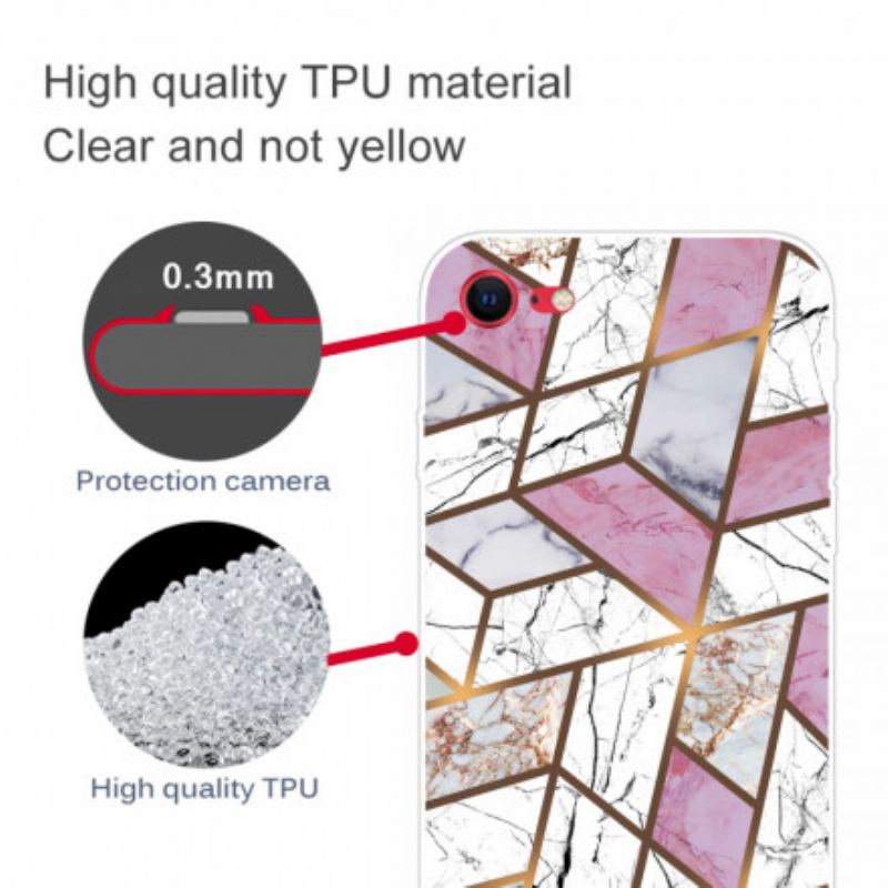 Capa Para iPhone SE 3 / SE 2 / 8 / 7 Mármore Geométrico