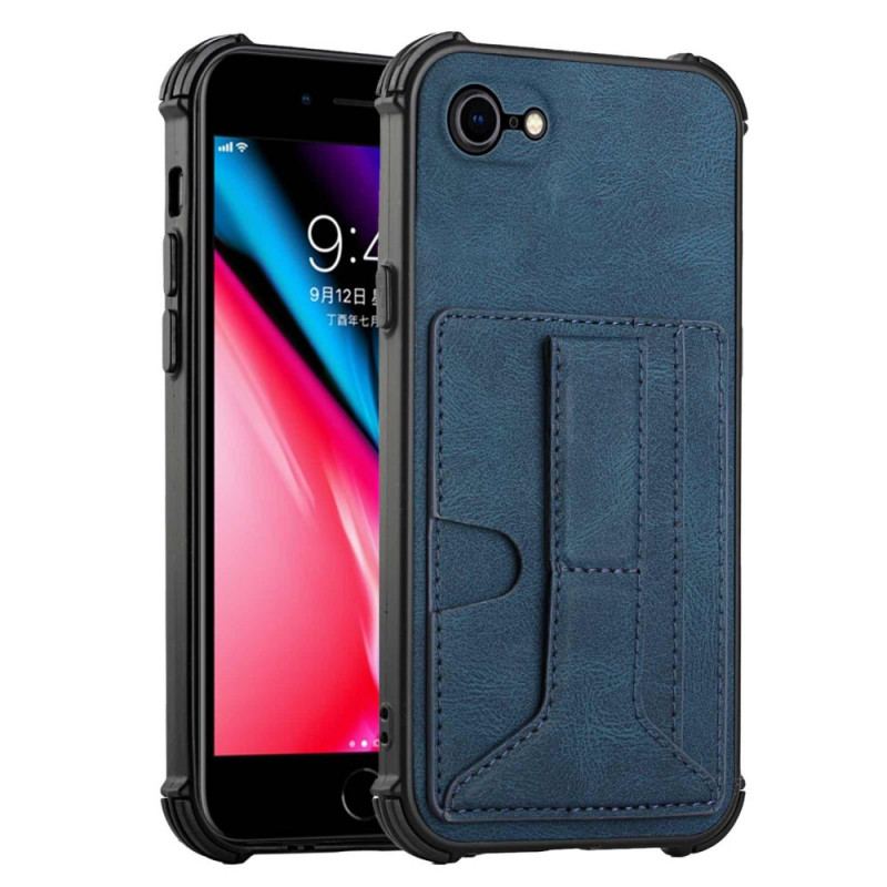 Capa Para iPhone SE 3 / SE 2 / 8 / 7 Suporte De Couro E Porta-cartões