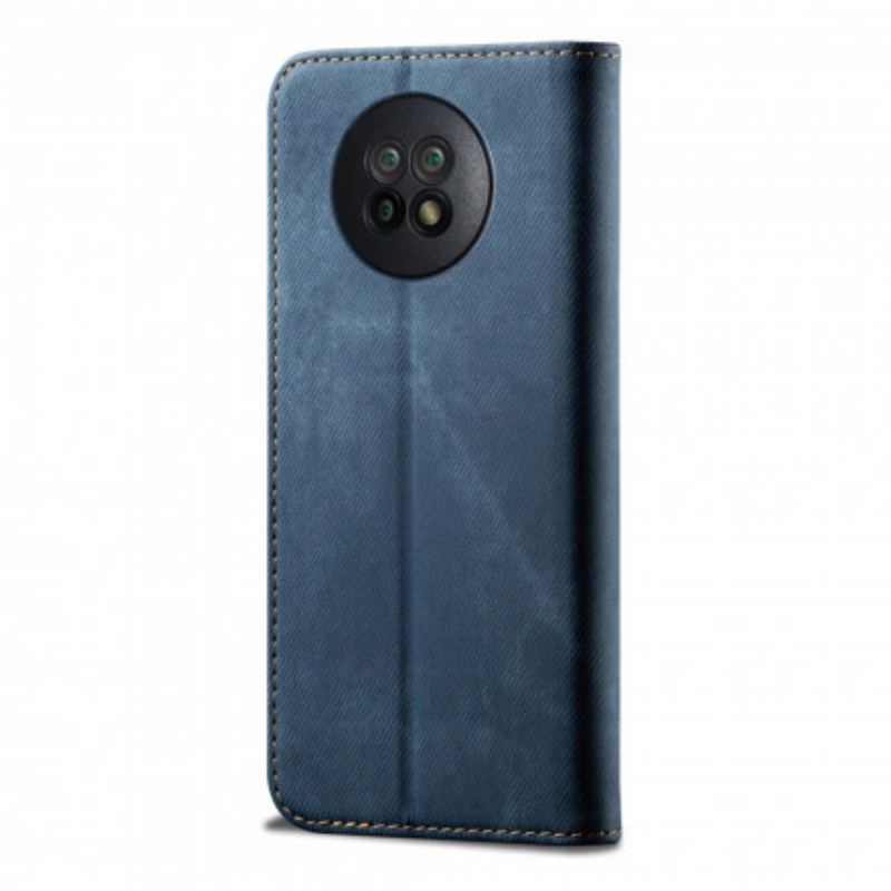 Capa De Celular Para Xiaomi Redmi Note 9 5G Flip Tecido Jeans