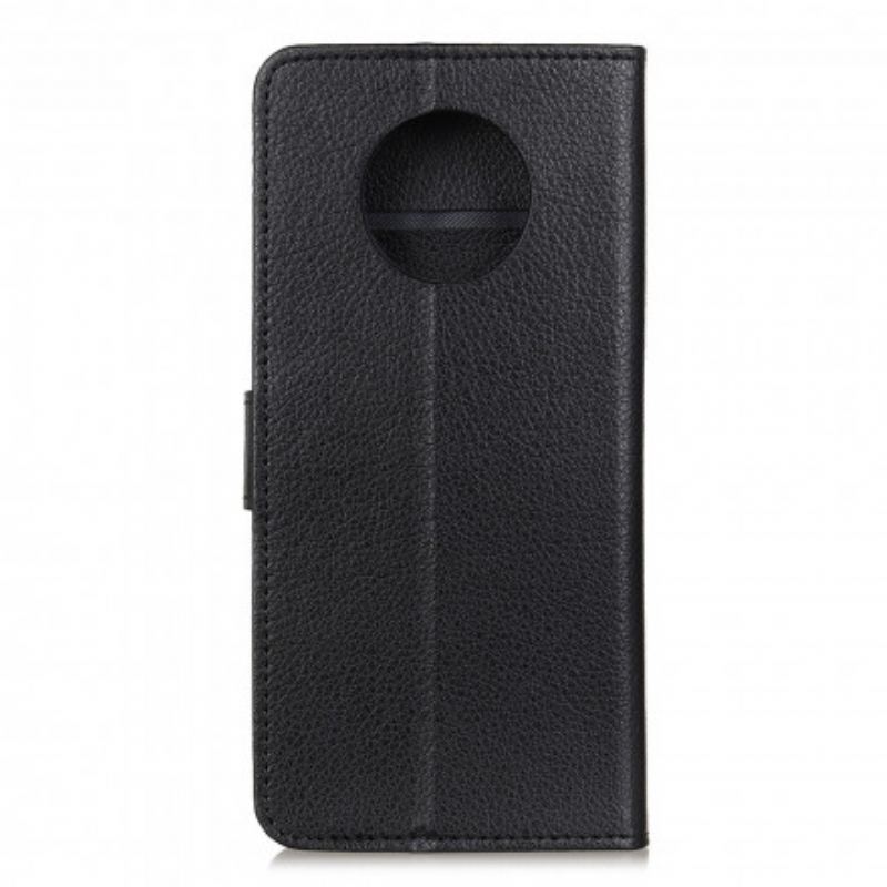 Capa De Couro Para Xiaomi Redmi Note 9 5G Lichia Tradicional