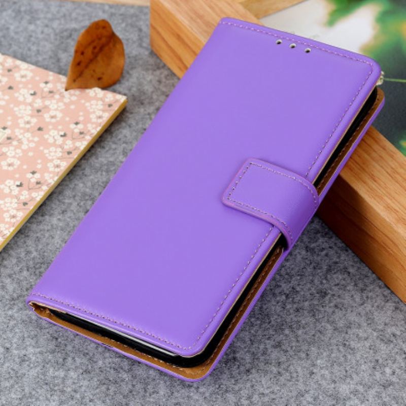 Capa Em Pele Para Xiaomi Redmi Note 9 5G Couro Sintético Liso