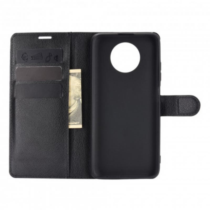 Capa Flip Para Xiaomi Redmi Note 9 5G Couro Falso Clássico