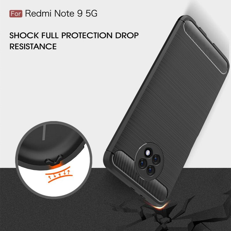 Capa Para Xiaomi Redmi Note 9 5G Fibra De Carbono Escovada