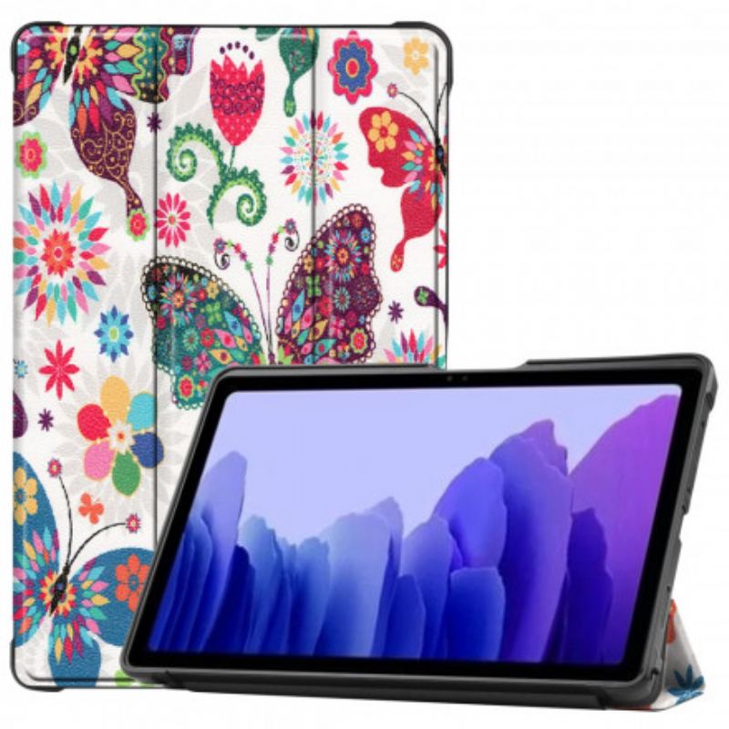 Capa De Celular Para Samsung Galaxy Tab A7 (2020) Borboletas E Flores Aprimoradas