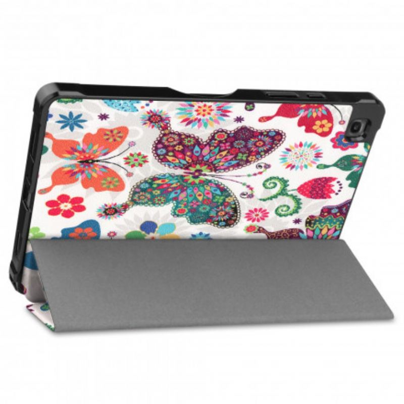 Capa De Celular Para Samsung Galaxy Tab A7 (2020) Borboletas E Flores Aprimoradas