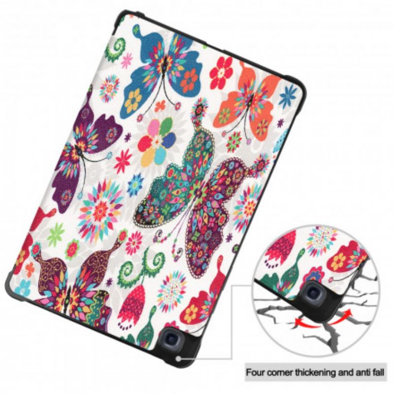 Capa De Celular Para Samsung Galaxy Tab A7 (2020) Borboletas E Flores Aprimoradas