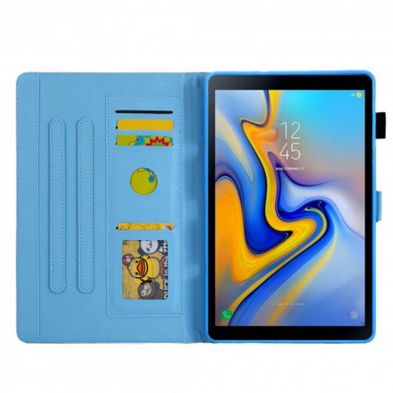 Capa De Couro Para Samsung Galaxy Tab A7 (2020) Desenho De Flor