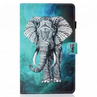 Capa De Couro Para Samsung Galaxy Tab A7 (2020) Elefante Tribal