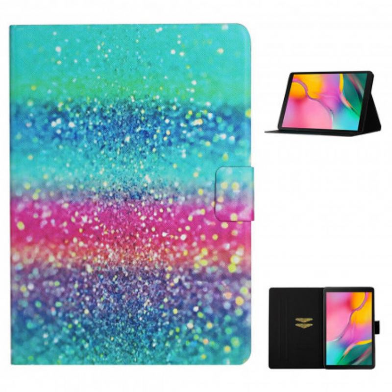 Capa De Couro Para Samsung Galaxy Tab A7 (2020) Elemento Lantejoulas