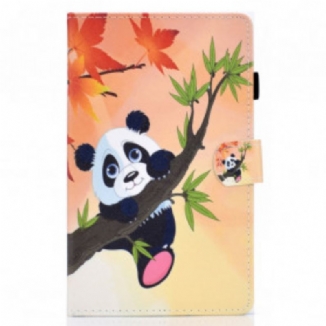 Capa De Couro Para Samsung Galaxy Tab A7 (2020) Panda Fofo