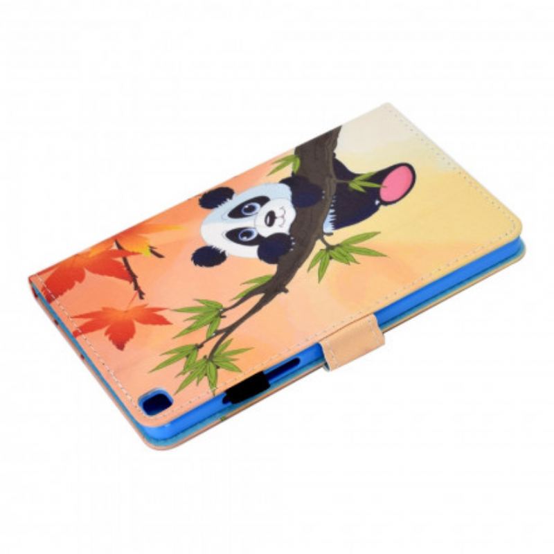 Capa De Couro Para Samsung Galaxy Tab A7 (2020) Panda Fofo