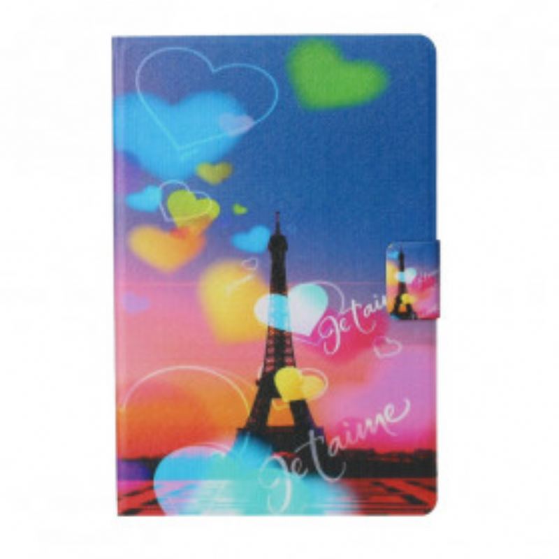 Capa De Couro Para Samsung Galaxy Tab A7 (2020) Paris Eu Te Amo