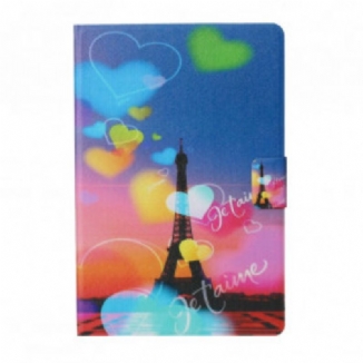 Capa De Couro Para Samsung Galaxy Tab A7 (2020) Paris Eu Te Amo