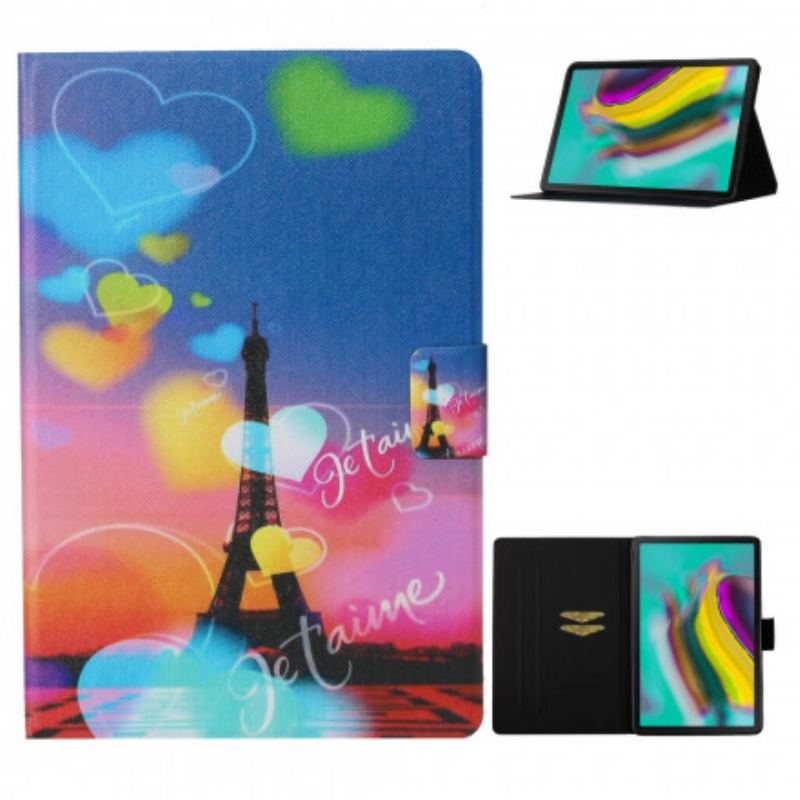 Capa De Couro Para Samsung Galaxy Tab A7 (2020) Paris Eu Te Amo