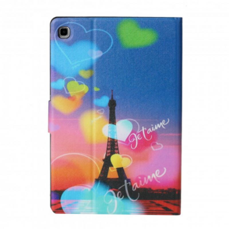 Capa De Couro Para Samsung Galaxy Tab A7 (2020) Paris Eu Te Amo