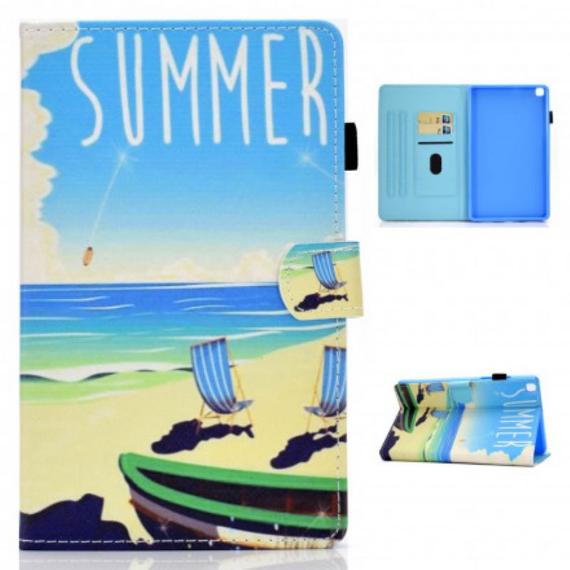 Capa De Couro Para Samsung Galaxy Tab A7 (2020) Praia