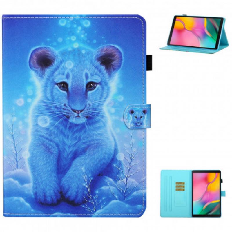 Capa Em Pele Para Samsung Galaxy Tab A7 (2020) Bebê Tigre