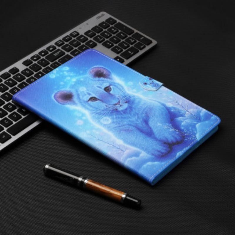 Capa Em Pele Para Samsung Galaxy Tab A7 (2020) Bebê Tigre