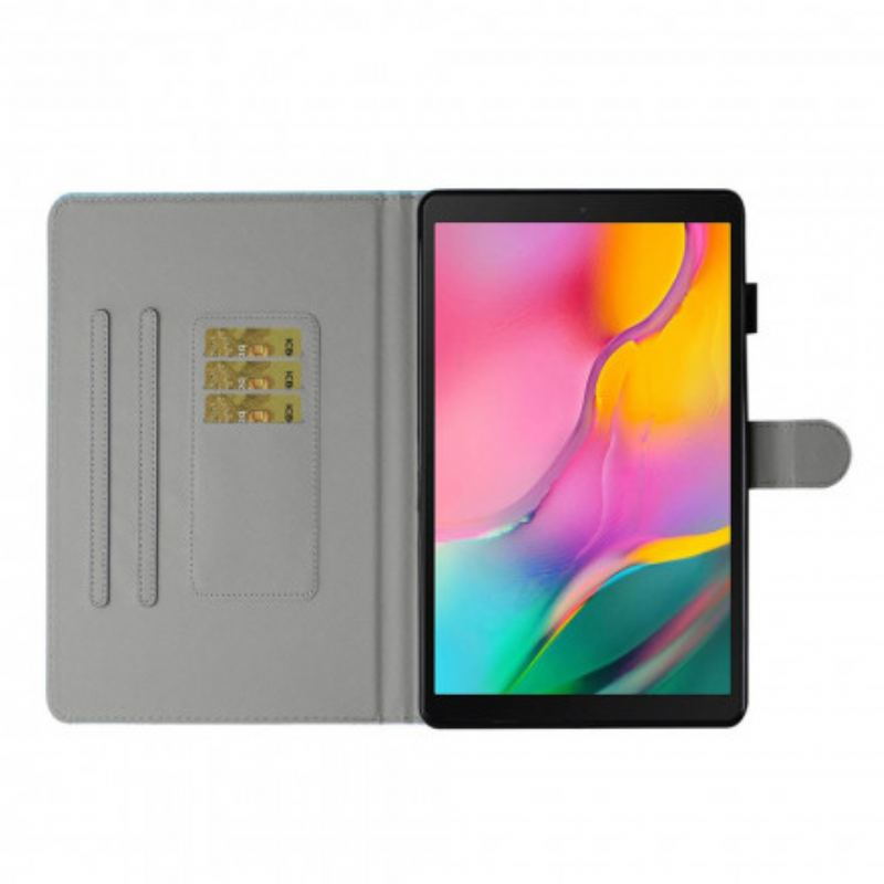 Capa Em Pele Para Samsung Galaxy Tab A7 (2020) Mariposa Lunar