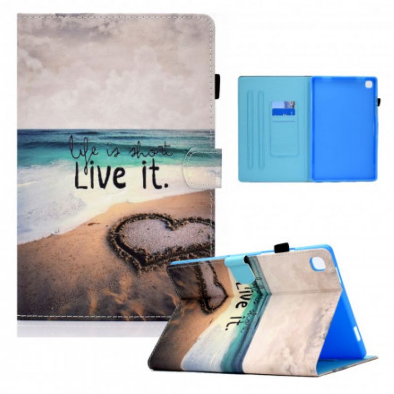 Capa Flip Para Samsung Galaxy Tab A7 (2020) A Vida É Curta Praia