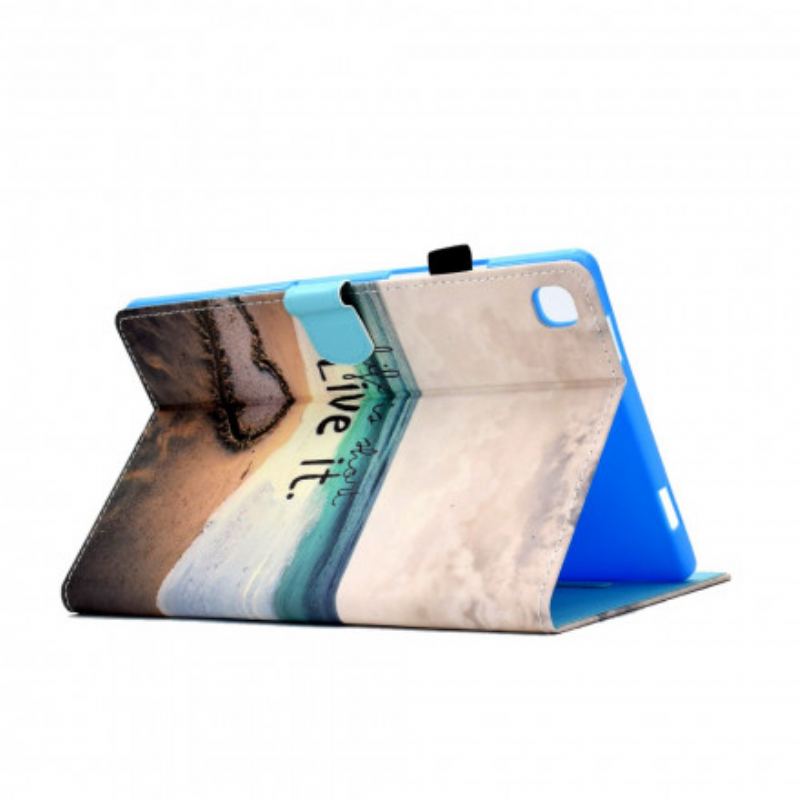 Capa Flip Para Samsung Galaxy Tab A7 (2020) A Vida É Curta Praia