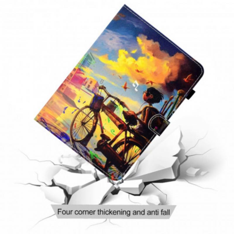 Capa Flip Para Samsung Galaxy Tab A7 (2020) Arte Da Bicicleta