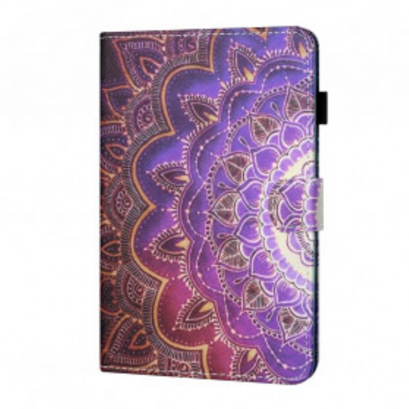 Capa Flip Para Samsung Galaxy Tab A7 (2020) Arte Mandala