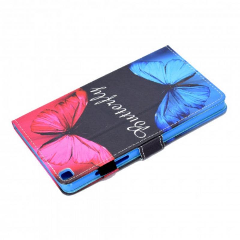 Capa Flip Para Samsung Galaxy Tab A7 (2020) Borboleta