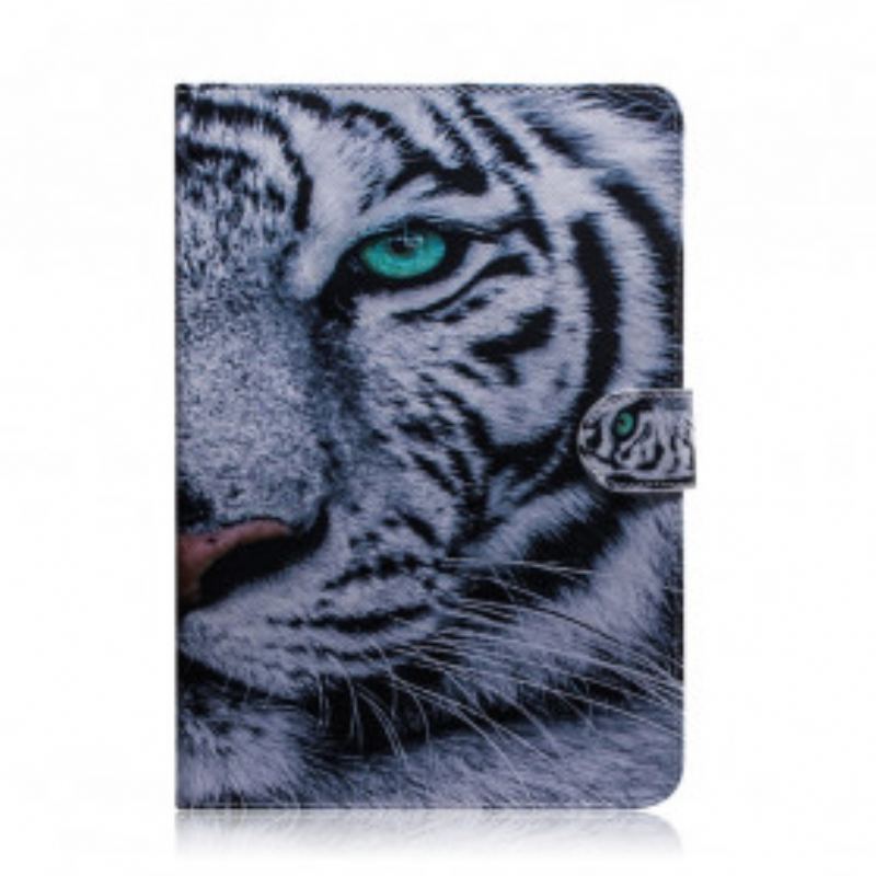 Capa Flip Para Samsung Galaxy Tab A7 (2020) Cabeça De Tigre