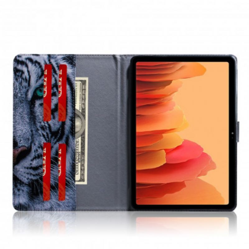 Capa Flip Para Samsung Galaxy Tab A7 (2020) Cabeça De Tigre