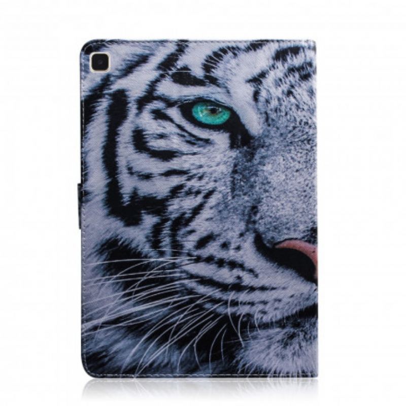 Capa Flip Para Samsung Galaxy Tab A7 (2020) Cabeça De Tigre