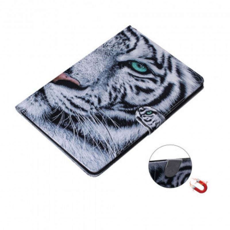 Capa Flip Para Samsung Galaxy Tab A7 (2020) Cabeça De Tigre