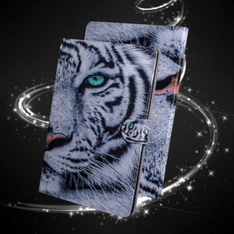 Capa Flip Para Samsung Galaxy Tab A7 (2020) Cabeça De Tigre