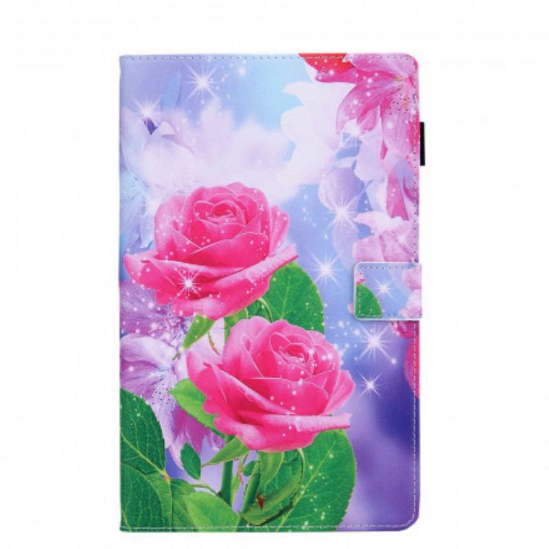 Capa Flip Para Samsung Galaxy Tab A7 (2020) Flores Dos Sonhos