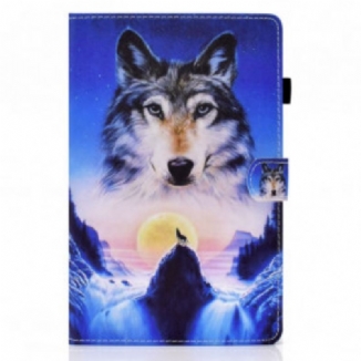 Capa Flip Para Samsung Galaxy Tab A7 (2020) Lobo Da Montanha