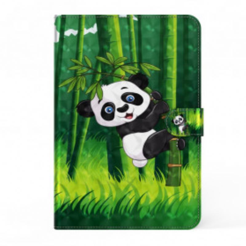 Capa Flip Para Samsung Galaxy Tab A7 (2020) Panda Ponto De Luz