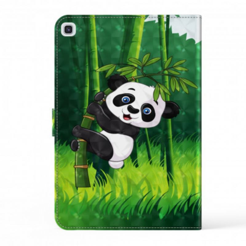 Capa Flip Para Samsung Galaxy Tab A7 (2020) Panda Ponto De Luz