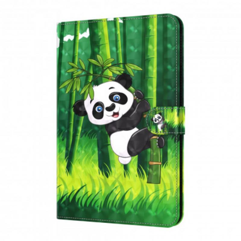 Capa Flip Para Samsung Galaxy Tab A7 (2020) Panda Ponto De Luz