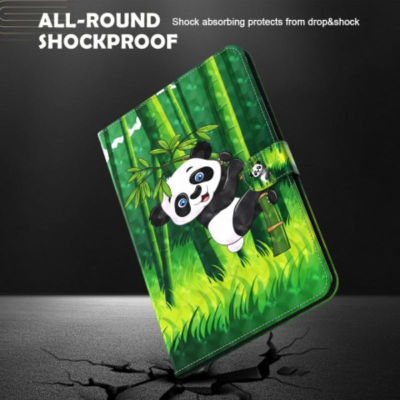 Capa Flip Para Samsung Galaxy Tab A7 (2020) Panda Ponto De Luz