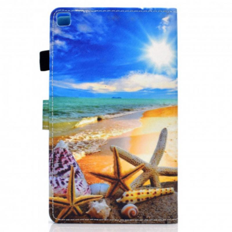 Capa Flip Para Samsung Galaxy Tab A7 (2020) Praia Divertida