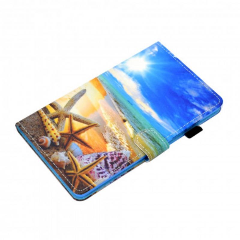 Capa Flip Para Samsung Galaxy Tab A7 (2020) Praia Divertida