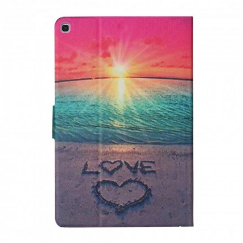 Capa Folio Para Samsung Galaxy Tab A7 (2020) Amor Ao Pôr Do Sol