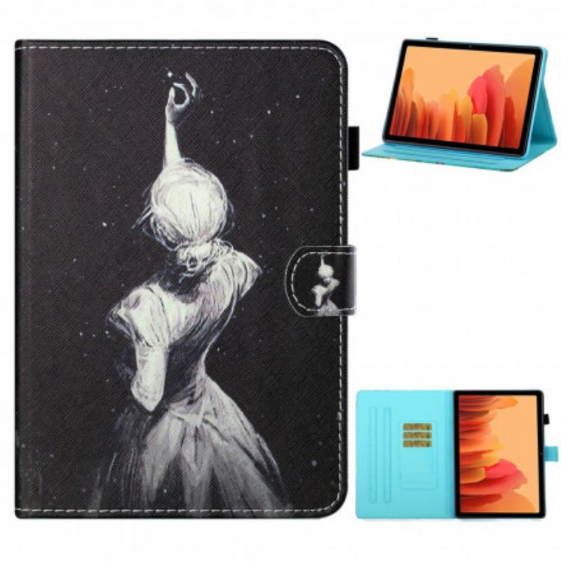 Capa Folio Para Samsung Galaxy Tab A7 (2020) Arte Da Menina