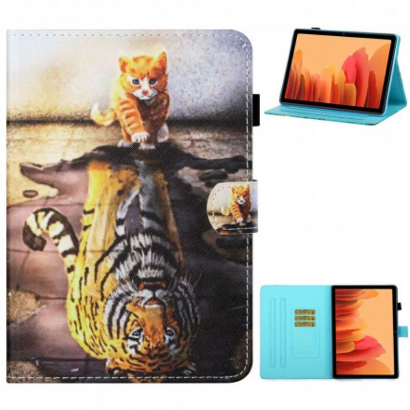 Capa Folio Para Samsung Galaxy Tab A7 (2020) Arte De Gatinho