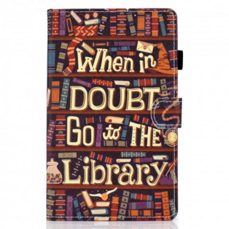 Capa Folio Para Samsung Galaxy Tab A7 (2020) Biblioteca