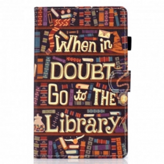 Capa Folio Para Samsung Galaxy Tab A7 (2020) Biblioteca